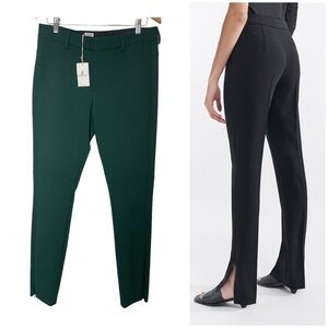 FILIPPA K NWT Pants Slim Tailored Ankle Zip Trousers Forest Green Designer sz L